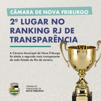 Câmara de Nova Friburgo é 2º lugar em Ranking de Transparência no Estado