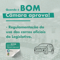 Câmara Municipal regulamenta o uso dos carros oficiais